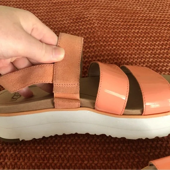 UGG Braelynn Leather Platform Sandals Size 7 - Picture 8 of 14